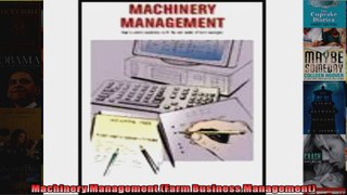 Machinery Management Farm Business Management