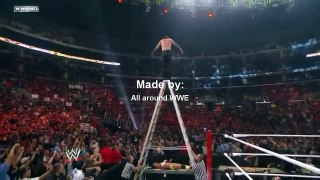WWE Jeff Hardy Swanton Bomb's CM Punk through the Announce Table Slow Motion Replay  Summerslam 2009