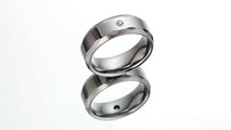 Beveled Faceted Cubic Zirconia 8mm Tungsten Ring Size 8 to 13 SR9558 by Peora Jewelry