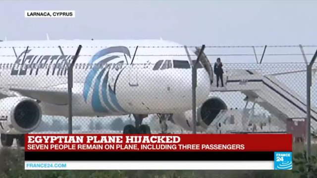 Egyptian plane hijacked: hijacking not terrorist-related , 7 hostages still onboard