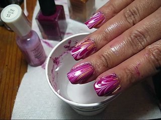 Valentine's Day Water Marble Nail Art Tutorial
