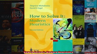 How to Solve It Modern Heuristics