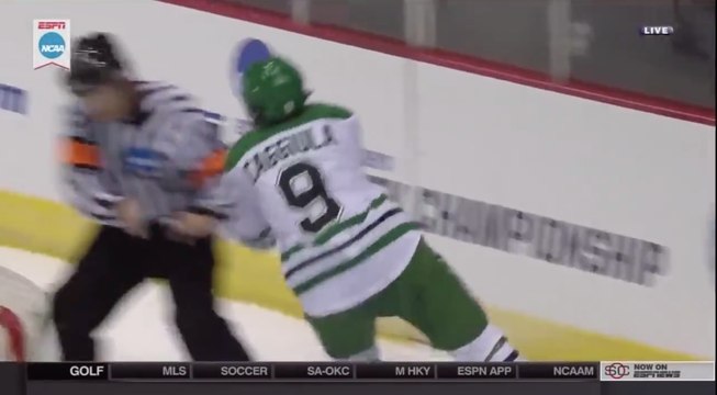 Un arbitre de hockey sur glace éclate un joueur !