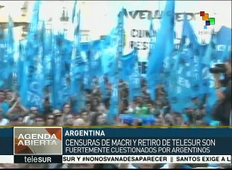 Argentinos exigen al gobierno de Macri que no deje teleSUR