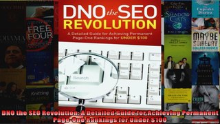 DNO the SEO Revolution A Detailed Guide for Achieving Permanent PageOne Rankings for