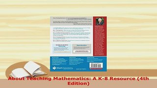 PDF  About Teaching Mathematics A K8 Resource 4th Edition PDF Full Ebook