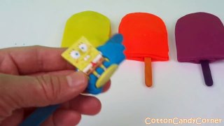 Playdoh IceCream Popsicle Surprise Eggs Spongebob Squidward Tentacles Gumby Pokey