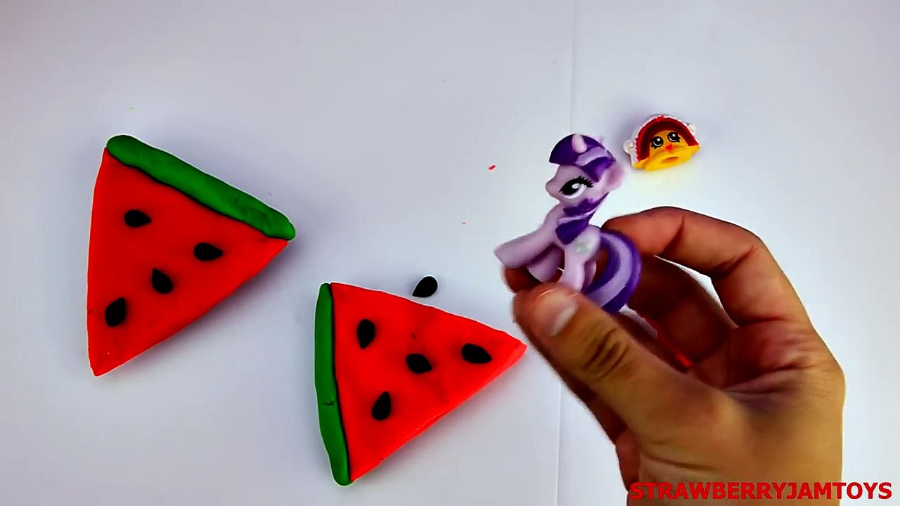 Spongebob Play Doh Shopkins Watermelon My Little Pony Moshi Monsters Surprise Eggs StrawberryJamToys