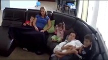 Whatsapp funny videos 2016 | Sleeping daddy catches baby falling off couch gifs @whatsapp