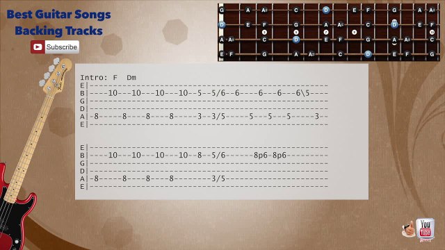 Scar Tissue - Red Hot Chili Peppers Bass Backing Track with scale, chords and lyrics