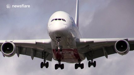 World's largest passenger plane lands at Birmingham Airport, UK