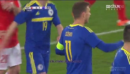 Edin Džeko 0:1 Goal - Switzerland - Bosnia and Herzegovina - 29/03/2016