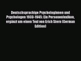 [PDF] Deutschsprachige Psychologinnen und Psychologen 1933-1945: Ein Personenlexikon ergänzt