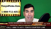 San Diego St Aztecs vs. George Washington Colonials Free Pick Prediction NCAA College Basketball Odds Preview 3-29-2016