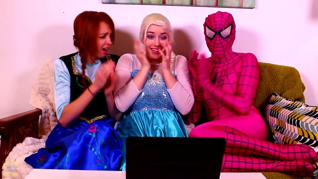 Spiderman, Frozen Elsa & Anna and Pink Spidergirl vs Ghost! Funny Superhero Movie in Real Life -) - YouTube