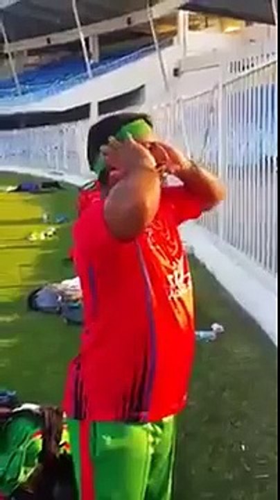 Afghan Cricketer Shahzad Offering Azaan اذان in Dubai Cricket Stadium - live