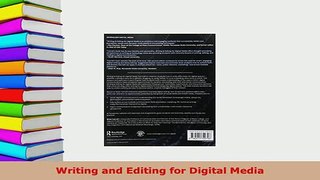 PDF  Writing and Editing for Digital Media PDF Book Free