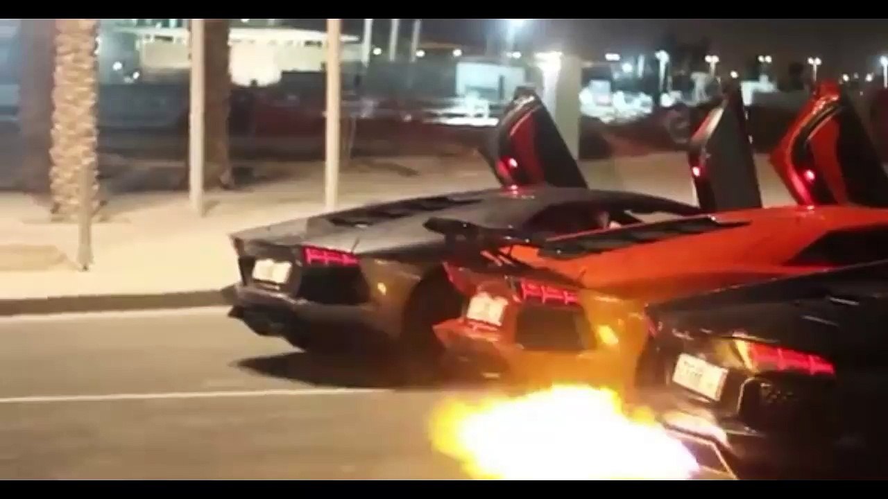 2015 Lamborghini Aventador Exhaust sound Shooting flames