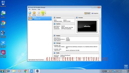 how to fix kernel appropriate error in virtual box