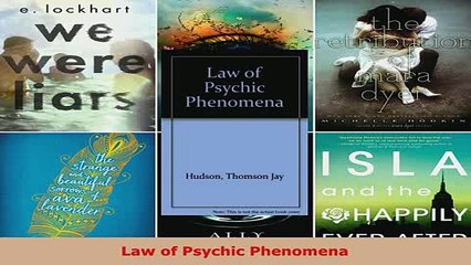 PDF  Law of Psychic Phenomena  Read Online