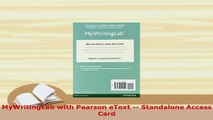 PDF  MyWritingLab with Pearson eText  Standalone Access Card PDF Online