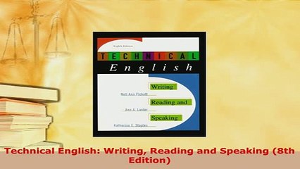PDF  Technical English Writing Reading and Speaking 8th Edition Download Online