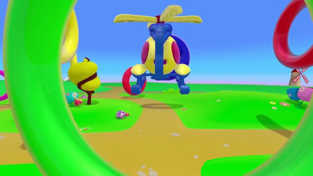 Мультфильмы 3D. Вертолет и разноцветные кольца, учим цвета. Развивающие мультики Зим Зум