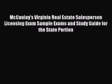 Read McCaulay's Virginia Real Estate Salesperson Licensing Exam Sample Exams and Study Guide