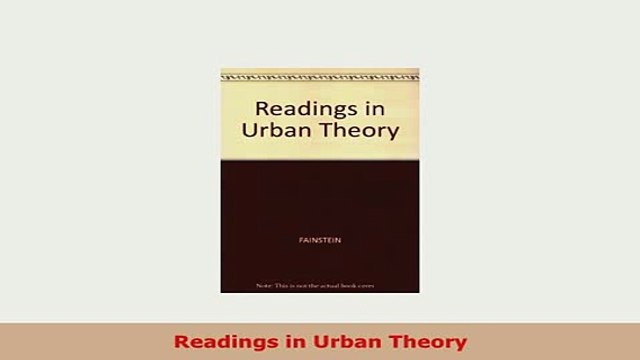 PDF Readings in Urban Theory Download Full Ebook