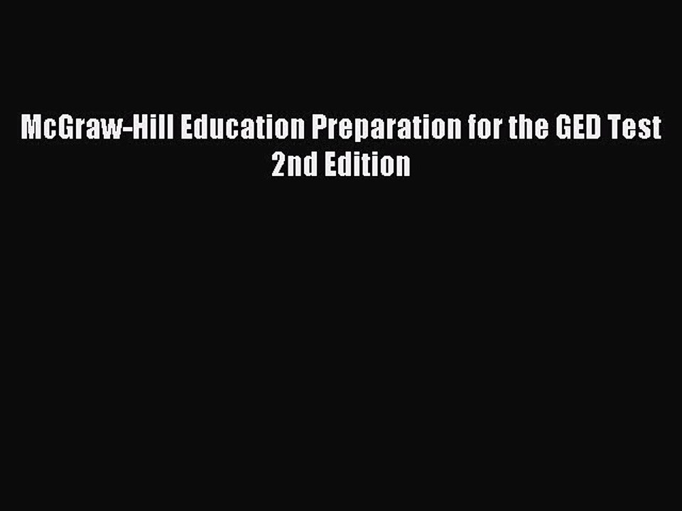 Download McGraw-Hill Education Preparation for the GED Test 2nd Edition PDF Free