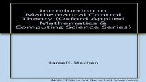 Download Introduction to Mathematical Control Theory  Oxford Applied Mathematics and Computing