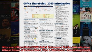 Microsoft SharePoint 2010 Quick Reference Guide Introduction Cheat Sheet of Instructions