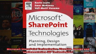Microsoft SharePoint Technologies Planning Design and Implementation HP Technologies