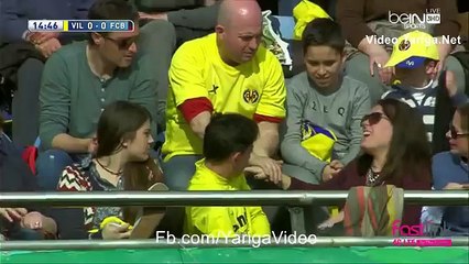 Messi ball hits a woman in the crowd
