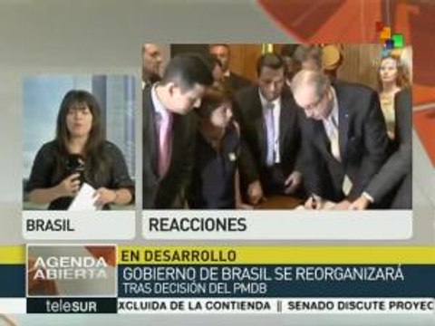 Brasil: Rousseff reorganizará alianzas tras ruptura con el PMDB