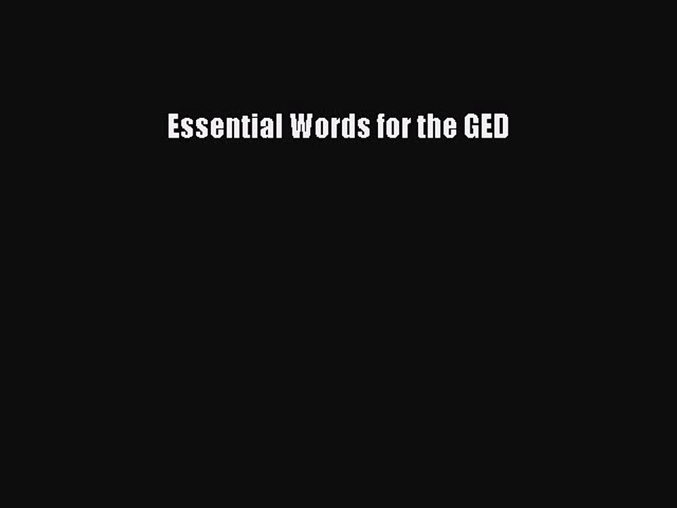 Read Essential Words for the GED Ebook Free
