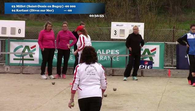 Mène 7, Finale Millet contre Kerfant, cinquième étape du Super 16 féminin, Sport Boules, Bourg-Saint-Andéol 2016