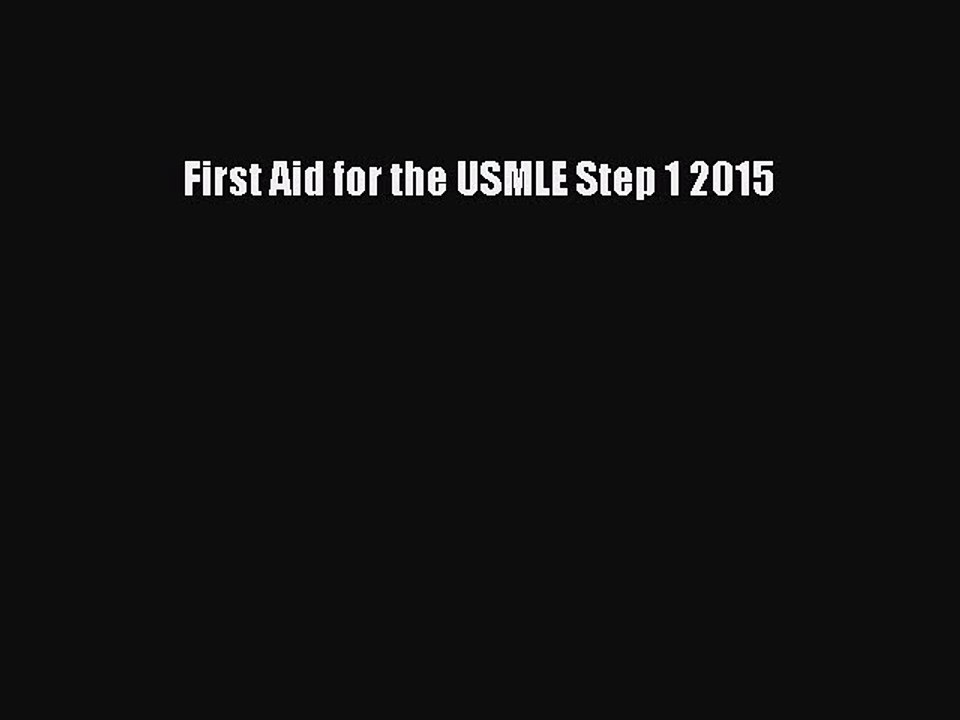 Download First Aid for the USMLE Step 1 2015 PDF Free