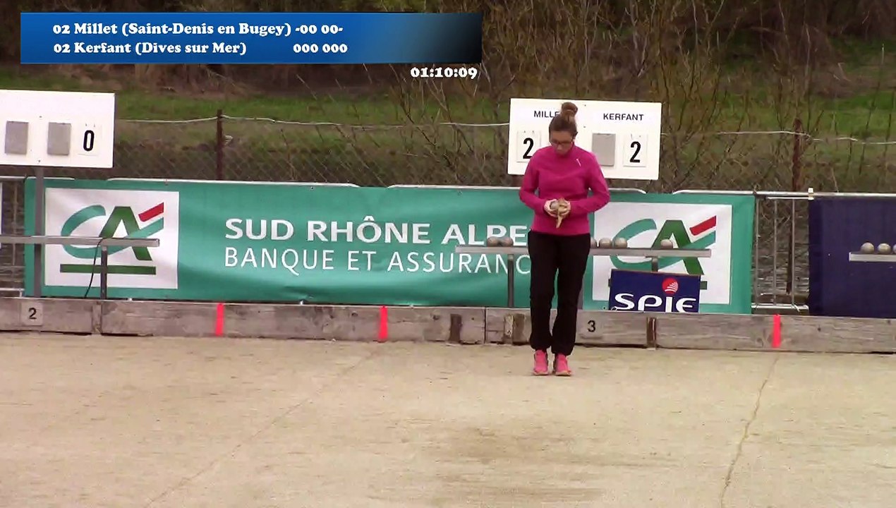 Mène 4, Finale Millet contre Kerfant, cinquième étape du Super 16 féminin, Sport Boules, Bourg-Saint-Andéol 2016