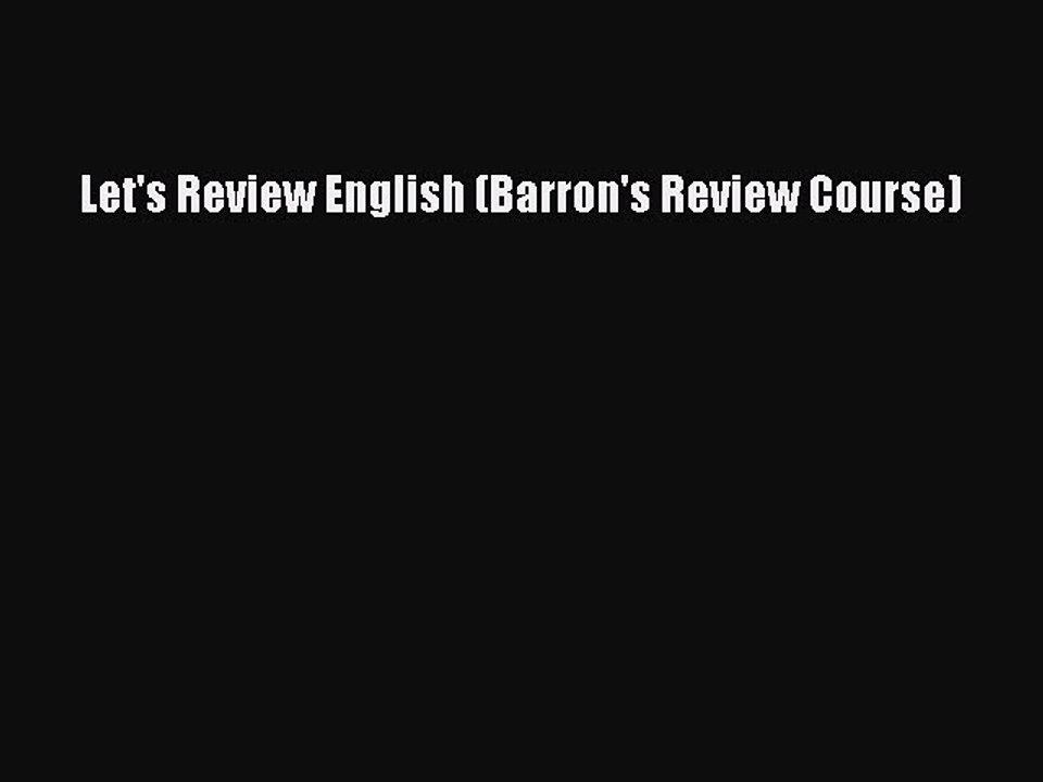 Download Let's Review English (Barron's Review Course) Ebook Free