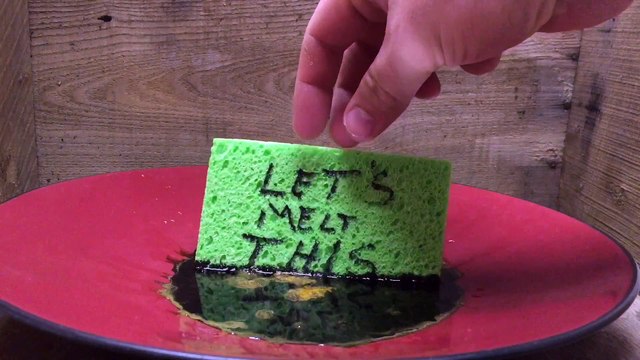 Melting A Sponge With Sulfuric Acid