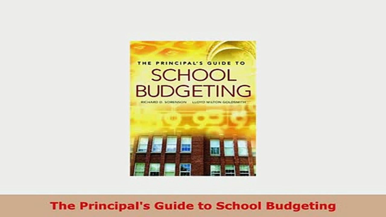 PDF  The Principals Guide to School Budgeting PDF Full Ebook