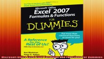 Microsoft Office Excel 2007 Formulas and Functions For Dummies