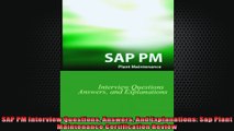 SAP PM Interview Questions Answers And Explanations Sap Plant Maintenance Certification