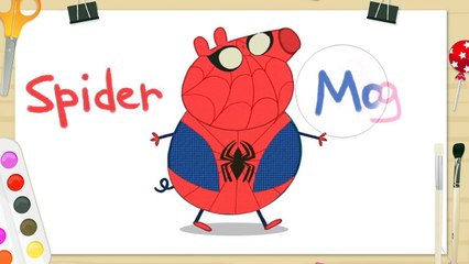 Peppa Pig en español VENOM Spiderman Cartoon Family! Hombre Arana Nursery Rhymes for Kids