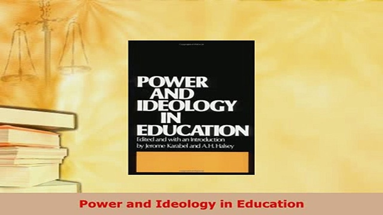 PDF  Power and Ideology in Education PDF Online
