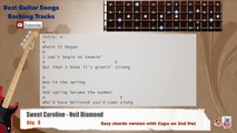 Sweet Caroline - Neil Diamond Bass Backing Track with scale, chords and lyrics