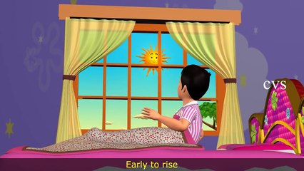 Early to Bed Early to Rise - 3D Animation English Nursery rhymes for children