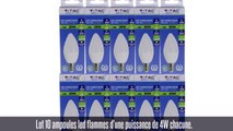 Lot ampoule led flamme, par 10, E14, 4W, blanc chaud