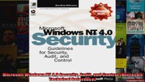 Microsoft Windows NT 40 Security Audit and Control Microsoft Technical Reference